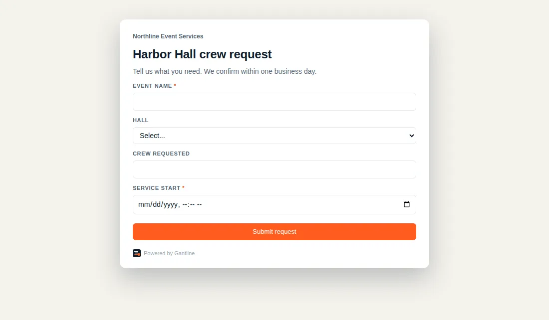 Booking forms that become projects